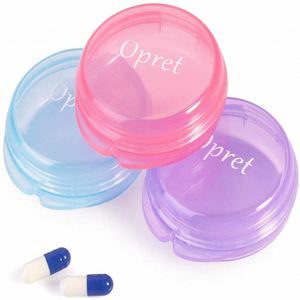Organisateur de pilules hebdomadaire rond avec 1 compartiment, boîte à pilules en plastique - Product Image 4