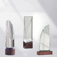 Trophée en cristal transparent personnalisé, design minimaliste, impression UV, vente en gros d'usine, pour cadeaux d'affaires annuels