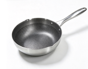 Poêle à frire en acier inoxydable FLEY 18/20/22/24 cm avec poignée anti-brûlure, pot à lait et à soupe pour cuisinière à induction - Product Image 4