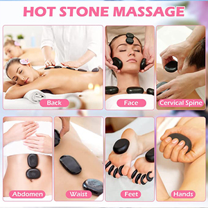 28 Pcs <strong>Hot</strong> <strong>Stones</strong> for Massage Basalt Stone Massage Professional <strong>Hot</strong> Stone Massage <strong>Kit</strong> with Aluminum Box for Home Spa Relaxing - Product Image 4