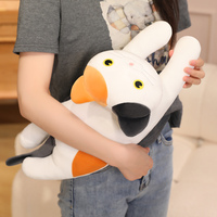 Poupée pelucheuse en coton doux, chat couché, peluche écologique, jouet personnalisé pour filles, cadeau d'anniversaire, coussin doux pour canapé