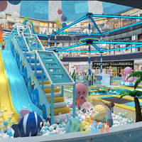 Parc de jeux souple pour enfants sur mesure avec toboggan et piscine à balles, aire de jeux intérieure de 100-300 m² pour centres commerciaux et écoles, équipements en vinyle