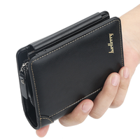 Grosir Seri Dompet Pria Kulit Pu Trifold Dompet Pria Gesper Ritsleting Dompet Saku Koin Terlaris