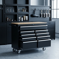 Carrito de Herramientas Móvil con 7 Cajones, Acero con Recubrimiento en Polvo, Cajones con Cerradura, Personalizable OEM/ODM, Gabinete de Herramientas para Reparación de Automóviles, Capacidad de Carga de 540 kg