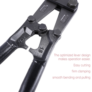 Coupe-boulons robustes de qualité industrielle - Acier CRV 60 HRC, bord durci, mâchoire antidérapante pour câbles épais - Product Image 5
