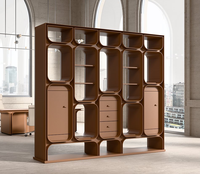 Étagère Modulaire Premium en Cuir, Bibliothèque Autoportante Grande Capacité, Meuble de Rangement Ouvert pour Maison, Villa, Salon