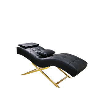 Lit de spa facial moderne de luxe noir et or pour salon de beauté, lit réglable et inclinable pour sourcils et cils, à vendre - Product Image 2