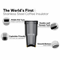 OEM ODM Gobelet isotherme 30oz en acier inoxydable à double paroi pour café glacé, avec manchon de refroidissement et support isolant