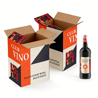 Boîtes à vin en carton rigide ondulé portables haut de gamme personnalisées avec gaufrage pour bouteilles de vin