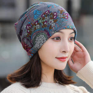 Autumn/Winter Korean Style Multi-Functional Women's Pullover Hat <b>Neck</b> <b>Warmer</b> & Earflap Print Printed Slouch Hat Wrap Earflap Hat - Product Image 5