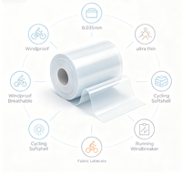 Película de TPU Transpirable y Resistente al Viento de 0.035 mm, para Ropa Deportiva y Laminado de Tejido Cortavientos para Correr