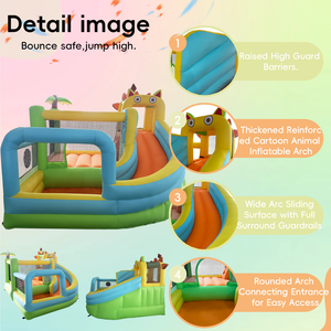 Château gonflable personnalisé en forme de dinosaure monstre avec toboggan et fosse à balles pour enfants, pour jardin résidentiel, livré uniquement avec un souffleur d'air - Product Image 4
