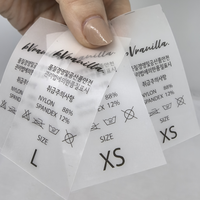 Transparent personnalisé étanche écologique sérigraphie coloré TPU ruban lavage soins vêtements étiquette