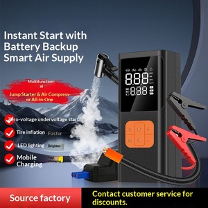 Compresseur d'air portable pour voiture, gonfleur électrique, démarreur de voiture, alimentation de secours <span class=keywords><strong>3</strong></span>-en-1, booster d'allumage Modèle P2 Simple - Product Image 5