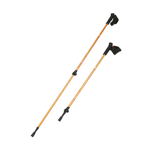 Bâtons de randonnée réglables en alliage d'aluminium avec embout en caoutchouc pour la marche en plein air, aide à la marche extensible en deux sections - Product Image 1