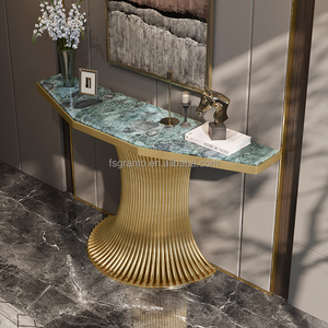 Mesa Consola Clásica <span class=keywords><strong>de</strong></span> Metal Dorado para Sala <span class=keywords><strong>de</strong></span> Estar, Mesa Auxiliar Moderna para <span class=keywords><strong>Pasillo</strong></span>, Mueble <span class=keywords><strong>de</strong></span> Exhibición para el Hogar - Product Image 5