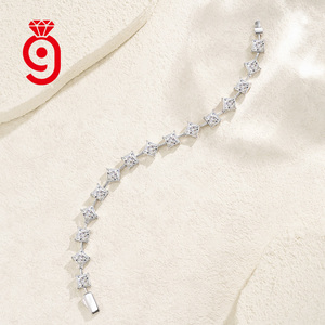 Bracciale in <span class=keywords><strong>Argento</strong></span> 925 con Moissanite VVS, Pietre Quadrate di Moissanite, Gioiello di Lusso in <span class=keywords><strong>Argento</strong></span> Regolabile per Occasioni Speciali - Product Image 3