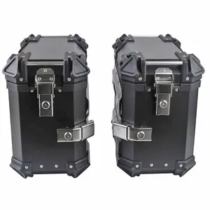 Universal trunks Aluminum 38L Side Boxes For Motorcycle Waterproof Motor Left Right Box Large Capacity Motorcycle Side Box