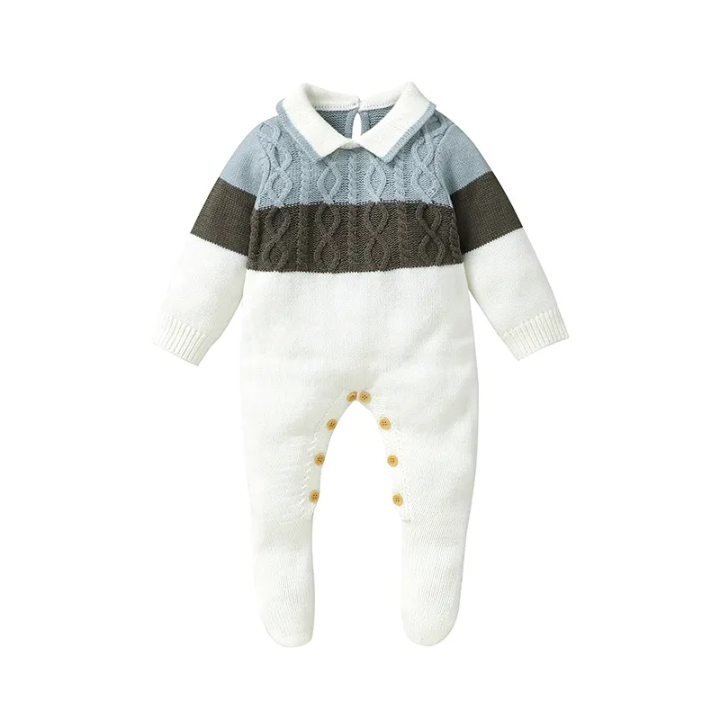 Neugeborenes Baby-Jungenbekleidung 0-3 Monate langärmlig Fußstrampler Jumpsuit