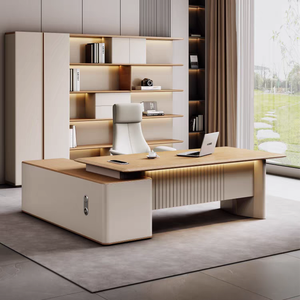 Bureau <span class=keywords><strong>de</strong></span> direction convertible moderne avec éclairage LED, verrouillage intelligent, finition <span class=keywords><strong>de</strong></span> luxe écologique à aspiration sous vide – Modèle Boss - Product Image 1