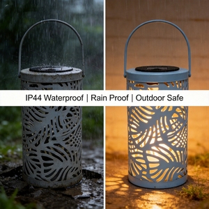 Lanterne solaire d'extérieur, étanche, en métal, lumière solaire pour patio, cour, véranda, décoration de jardin, <span class=keywords><strong>Noël</strong></span>, anniversaire - Product Image 2