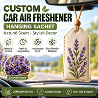 Pengharum Mobil Gaya Nordik, Ornamen Gantung Sachet Anyaman, Gantungan Kunci, Kantong Aroma Lavender Custom, Liontin Kain Bersulam, Hadiah