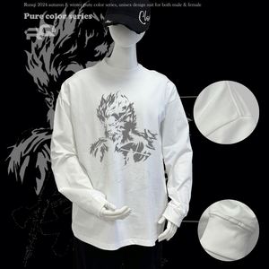 T-shirt à manches longues pour homme, nouvelle mode automne-hiver, imprimé Black Myth Wukong, 100% coton, coupe ample, style hip-hop - Product Image 3