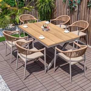 Ngoài trời nhựa gỗ mây ăn bàn ghế thiết lập với anticorrosive kết thúc cho sân vườn sân thượng ban công sử dụng bình thường - Product Image 3