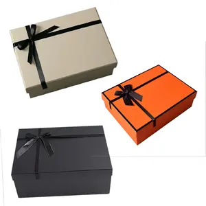 定制尺寸和设计惊喜两件式盖子和底座领结纸板生日礼物纸包装盒