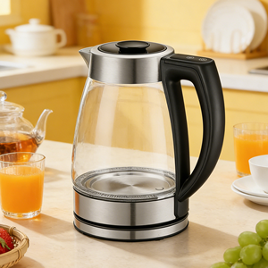 Bouilloire Électrique en Verre Borosilicate Haute Qualité Personnalisée, Vente en Gros Usine, avec Arrêt Automatique KE23008 - Product Image 1