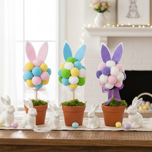 Décoration de Noël Polytype à succès : Oreilles de Lapin de Pâques, Boule de Poils, Petite Décoration de <span class=keywords><strong>Pot</strong></span> de Fleurs, Ornement de Plateau - Product Image 1