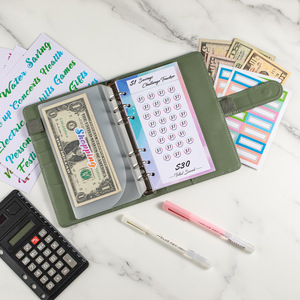 100 Phong Bì tiết kiệm thách thức A5 Ngân Sách chất kết dính thách thức PU da Ngân Sách 100 Phong Bì tiền tiết kiệm chất kết dính - Product Image 6