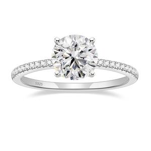 OAHLAN精品珠宝女式纯银925 1.2克拉硅石铑镀叉镶ROHS结婚订婚戒指 - Product Image 1