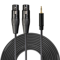 Câble audio Y-splitter Yinyu AC030M 3,5 mm TRS vers double XLR femelle, câble audio OFC blindé à faible bruit pour interface audio de mixeur