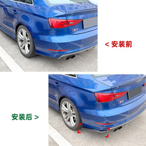 สปอยเลอร์มุมกันชนหลัง Audi A3 S3 8V สีดำเงา ลายคาร์บอนไฟเบอร์ วัสดุ ABS ติดตั้งง่าย สำหรับรถซีดาน ปี 2013-2016 - Product Image 4