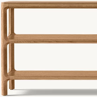 Meubles d'intérieur au design simple, tables console de salon à ossature en bois de chêne