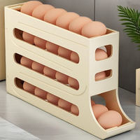 Support à œufs à 4 niveaux pour réfrigérateur, organisateur et rangement, distributeur automatique de 30 œufs, boîte à œufs roulante, économiseur d'espace, distributeur d'œufs pour cuisine