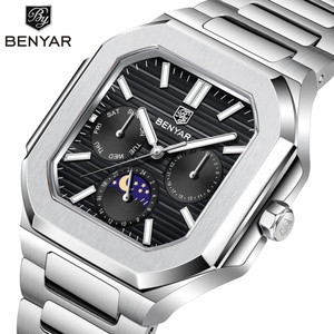 Montre de luxe pour homme BENYAR BY-5221 2025, chronographe à quartz, mouvement à quartz, acier inoxydable, étanche, verre saphir - Product Image 4