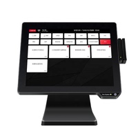 Terminal de point de vente tout-en-un pliable A2 avec écran tactile 15,1 pouces, processeur N2840, interfaces multiples pour supermarché, boulangerie
