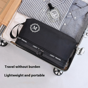 Nuevo producto, bolsa de aseo de doble capa con separación para artículos secos y húmedos, impermeable, de alta gama, portátil, para viajes, para hombres. - Product Image 4