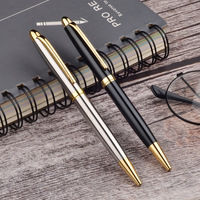 Logotipo personalizable Slim Signature Executive Metal Twist Matte Black Bolígrafo 1,0mm Ancho de escritura Diseño simple