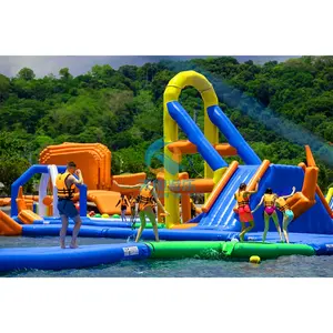Biggest Aqua Park Play Equipment Sea Track Adventure Island Open Amusement Inflatable Floating Water Games Amusement