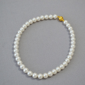 Elegante lujo oro imán hebilla 4mm/6mm/8mm/10mm blanco/gris círculo perlas gargantilla collar/pulseras - Product Image 5