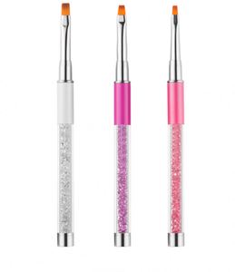 Lot de 5 pinceaux à manche métallique pour nail art, pinceaux souples pour gel UV, pour manucure et dessin, vente en gros - Product Image 1