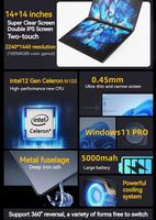 Neuer 14-Zoll Dual-Touchscreen Intel N100 Quad-Core DDR4 32G SSD 1TB 2240*1440 2K Win11 USB-C Business-Laptop