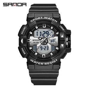นาฬิกาข้อมือดิจิตอลผู้ชาย Sanda 3129 ขายส่งจากจีน ฟังก์ชั่นหลากหลาย รุ่นใหม่ล่าสุด สำหรับกิจกรรมกลางแจ้ง สาย TPU กันน้ำ เรืองแสง - Product Image 4