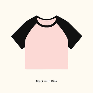 Camiseta de <span class=keywords><strong>Manga</strong></span> Corta Raglán con Bloques de Color para <span class=keywords><strong>Mujer</strong></span>, Ajustada, Transpirable, Cuello Redondo, Básica, Informal, Esencial para el Guardarropa - Product Image 6