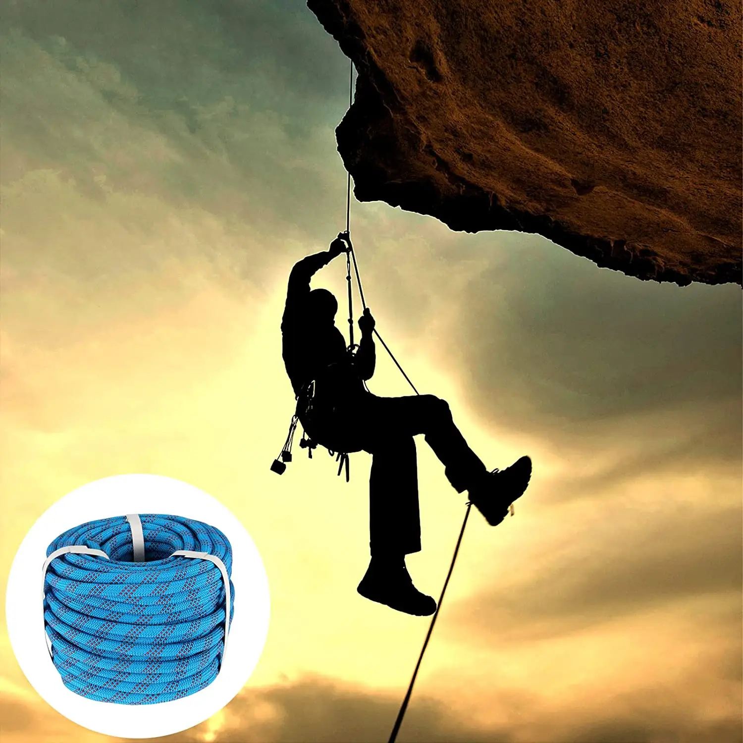 8mm 10mm 12mm 14mm 16mm yürüyüş dağcılık kurtarma yangın kaçış halat Rappelling emniyet halatı tırmanma ipi açık için