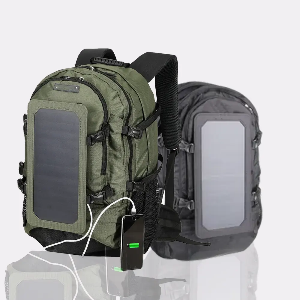 6.5W 6V กระเป๋าพลังงานแสงอาทิตย์40L สำหรับแล็ปท็อปกระเป๋าเป้แบบพกพาพร้อมแผ่นพลังงานแสงอาทิตย์