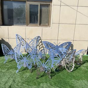 <strong>High</strong> <strong>Quality</strong> Abstract Small Meal Art Animals Statue Home Garden Outdoor Decor Large Glowing Butterfly Stainless Steel Sculpture - Product Image 3